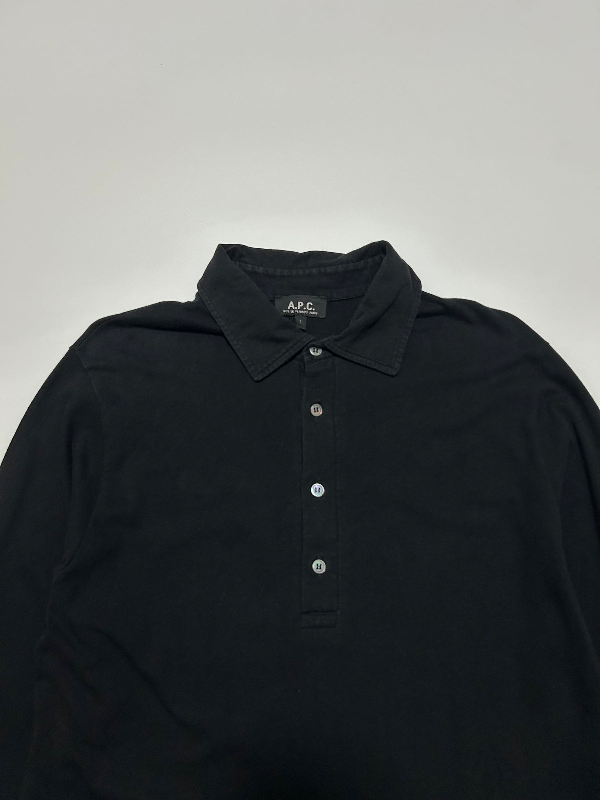 A.P.C. 1990s Black Cotton Polo Shirt