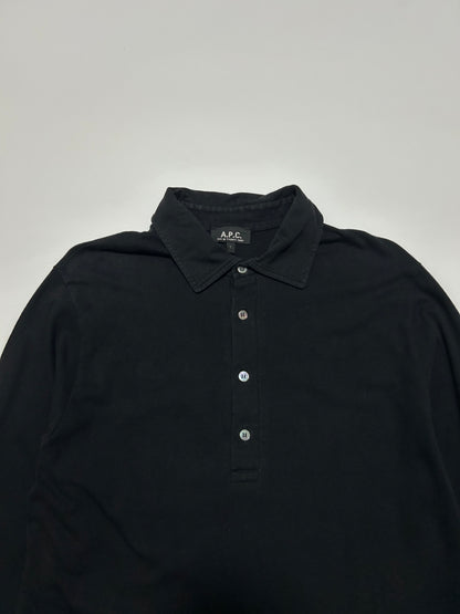 A.P.C. 1990s Black Cotton Polo Shirt