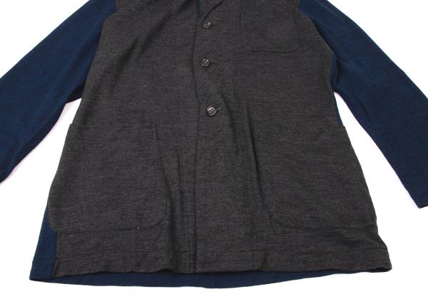 COMME des GARCONS HOMME PLUS Bicolor Wool Jacket Gray Size M