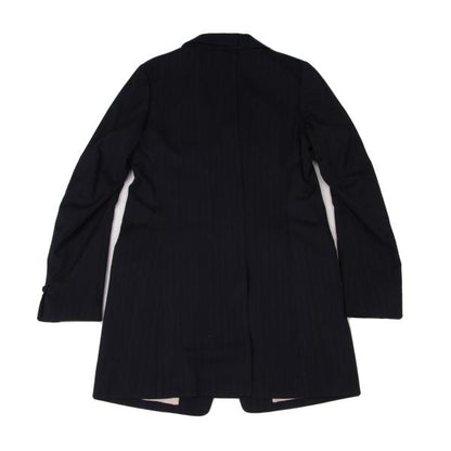 Y's 21AW Striped Lapel Long Jacket Blue Size 2