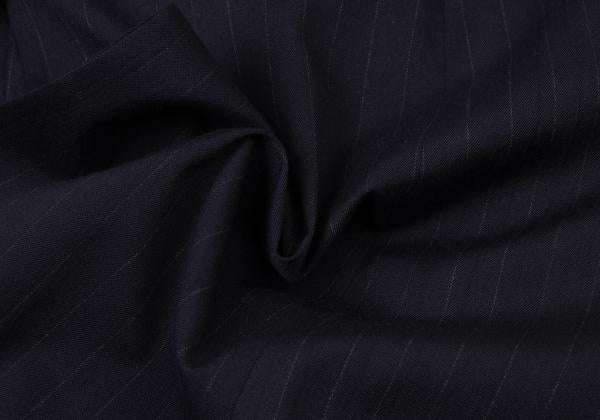 Y's 21AW Striped Lapel Long Jacket Blue Size 2