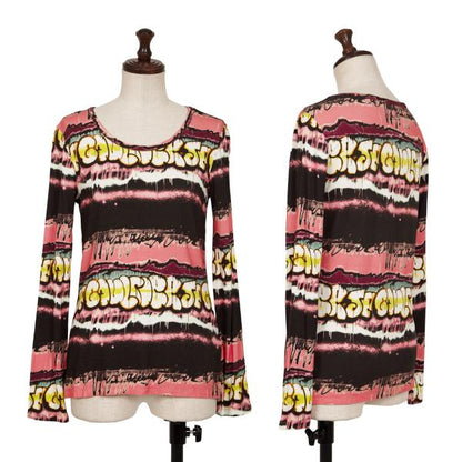 JUNIOR GAULTIER Rayon Graffiti Print Long Top Pink Size 16A