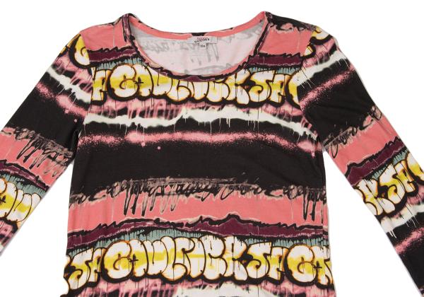 JUNIOR GAULTIER Rayon Graffiti Print Long Top Pink Size 16A