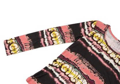 JUNIOR GAULTIER Rayon Graffiti Print Long Top Pink Size 16A