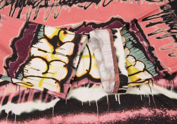 JUNIOR GAULTIER Rayon Graffiti Print Long Top Pink Size 16A