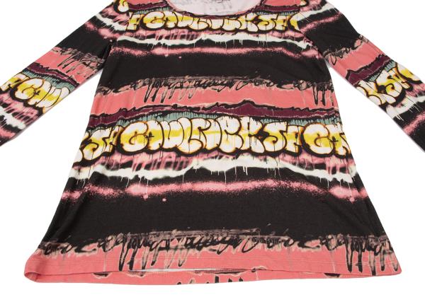 JUNIOR GAULTIER Rayon Graffiti Print Long Top Pink Size 16A