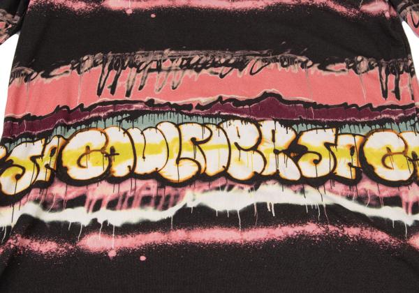 JUNIOR GAULTIER Rayon Graffiti Print Long Top Pink Size 16A
