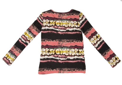 JUNIOR GAULTIER Rayon Graffiti Print Long Top Pink Size 16A