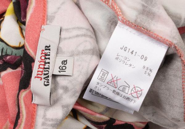 JUNIOR GAULTIER Rayon Graffiti Print Long Top Pink Size 16A