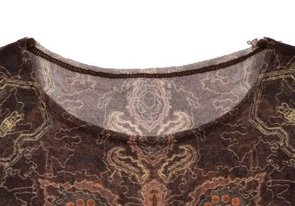ISSEY MIYAKE All-Over Print Mesh Short Top Brown Size 2