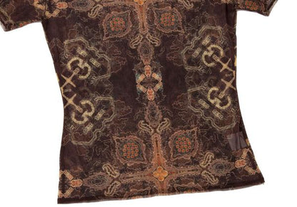 ISSEY MIYAKE All-Over Print Mesh Short Top Brown Size 2
