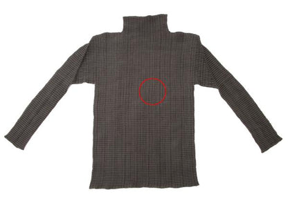 ISSEY MIYAKE Stretch Pleated Long Sleeve Top Khaki Size M