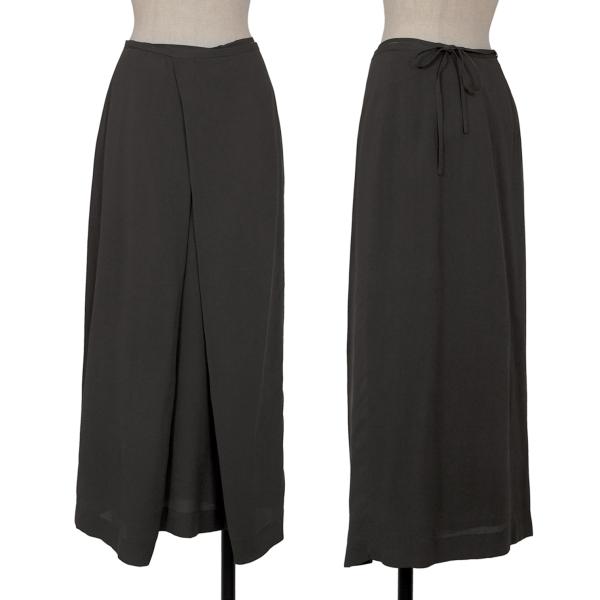 JURGEN LEHL Silk String Midi Skirt Charcoal Gray Size M