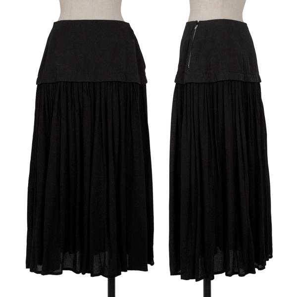 Y's Rayon Paneled Pleated Skirt Black Size 1