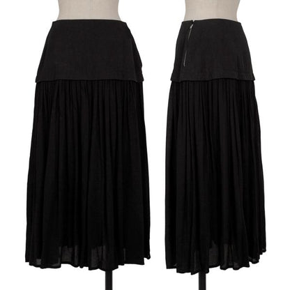 Y's Rayon Paneled Pleated Skirt Black Size 1