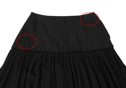 Y's Rayon Paneled Pleated Skirt Black Size 1