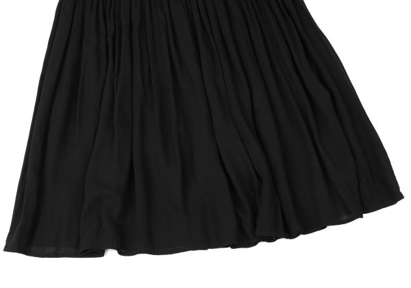 Y's Rayon Paneled Pleated Skirt Black Size 1