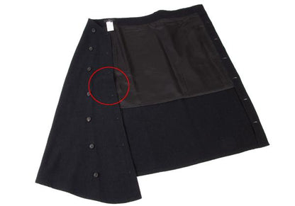 Y's Wool Many Button Wrap Midi Skirt Navy Size 3