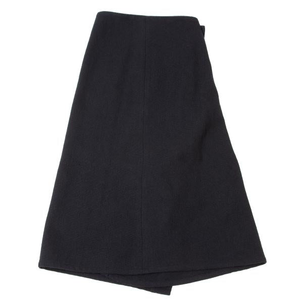 Y's Wool Many Button Wrap Midi Skirt Navy Size 3