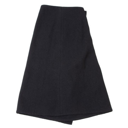 Y's Wool Many Button Wrap Midi Skirt Navy Size 3
