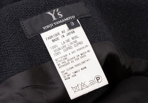 Y's Wool Many Button Wrap Midi Skirt Navy Size 3