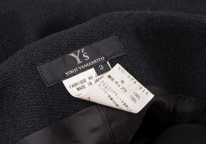 Y's Wool Many Button Wrap Midi Skirt Navy Size 3