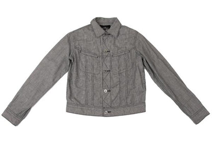 COMME des GARCONS Glen Check Cotton Linen Jacket Gray Size M