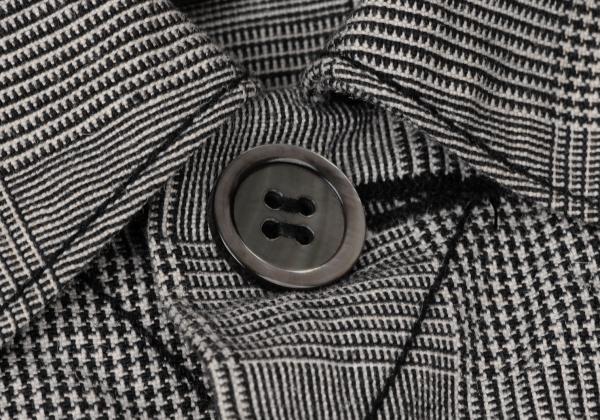 COMME des GARCONS Glen Check Cotton Linen Jacket Gray Size M