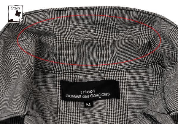 COMME des GARCONS Glen Check Cotton Linen Jacket Gray Size M