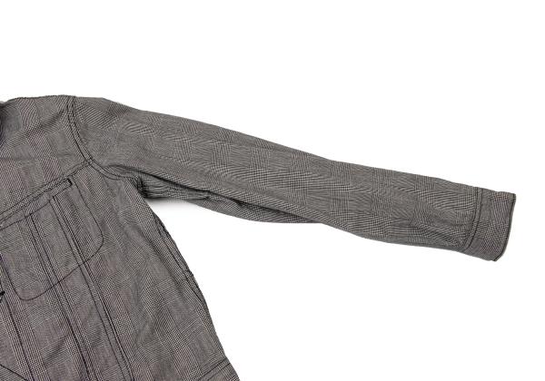 COMME des GARCONS Glen Check Cotton Linen Jacket Gray Size M