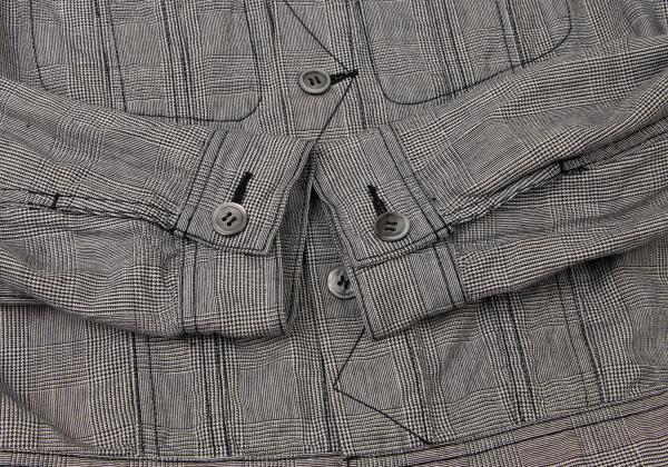 COMME des GARCONS Glen Check Cotton Linen Jacket Gray Size M