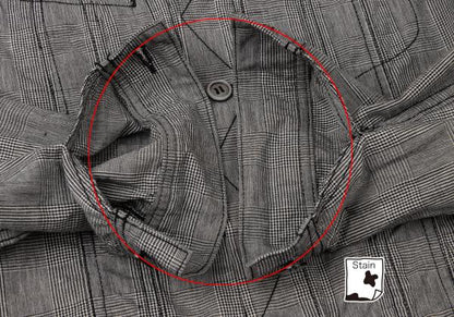 COMME des GARCONS Glen Check Cotton Linen Jacket Gray Size M