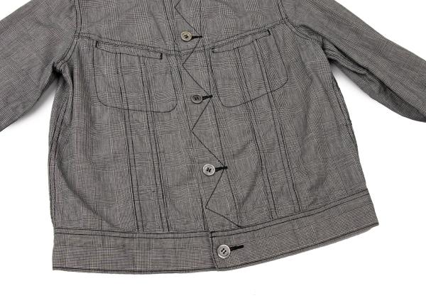 COMME des GARCONS Glen Check Cotton Linen Jacket Gray Size M
