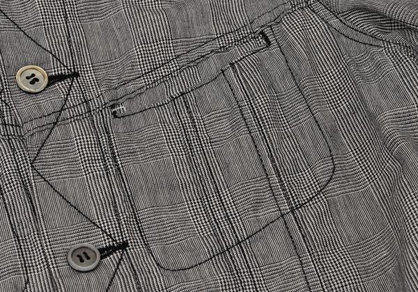 COMME des GARCONS Glen Check Cotton Linen Jacket Gray Size M