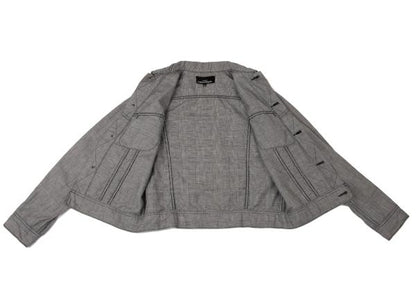 COMME des GARCONS Glen Check Cotton Linen Jacket Gray Size M