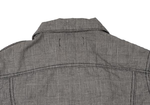 COMME des GARCONS Glen Check Cotton Linen Jacket Gray Size M