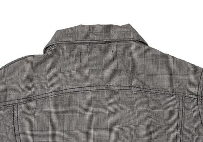 COMME des GARCONS Glen Check Cotton Linen Jacket Gray Size M