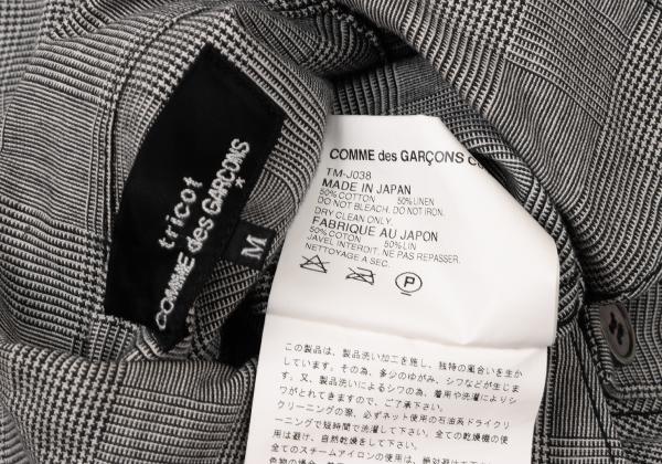 COMME des GARCONS Glen Check Cotton Linen Jacket Gray Size M