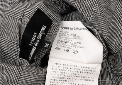 COMME des GARCONS Glen Check Cotton Linen Jacket Gray Size M