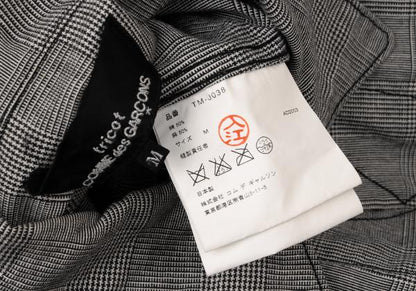 COMME des GARCONS Glen Check Cotton Linen Jacket Gray Size M