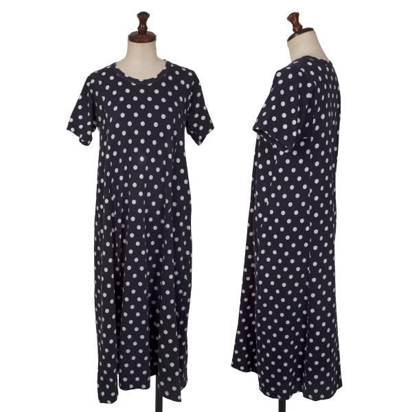 COMME des GARCONS Dot Panel T-Shirt Dress Blue Size XS