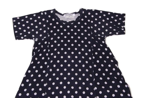 COMME des GARCONS Dot Panel T-Shirt Dress Blue Size XS