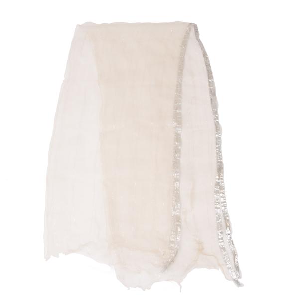 Falierosarti Metallic Trim Scarf Beige