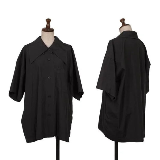 ISSEY MIYAKE Cotton Short Sleeve Shirt Black Size M