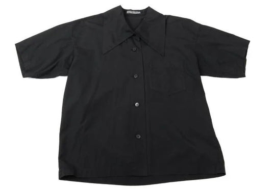 ISSEY MIYAKE Cotton Short Sleeve Shirt Black Size M
