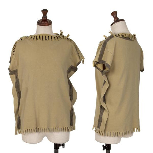 ISSEY MIYAKE A-POC Cotton Nylon Fringe Top Beige Size 2
