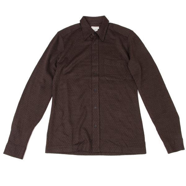 DRIES VAN NOTEN Wool Acrylic Cable Shirt Brown Size 48