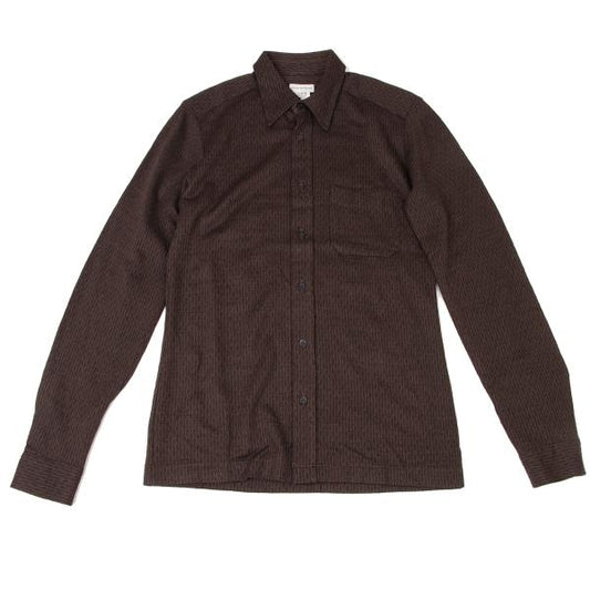 DRIES VAN NOTEN Wool Acrylic Cable Shirt Brown Size 48