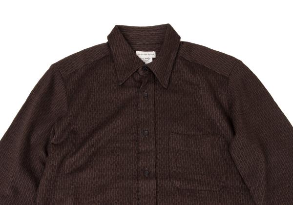 DRIES VAN NOTEN Wool Acrylic Cable Shirt Brown Size 48