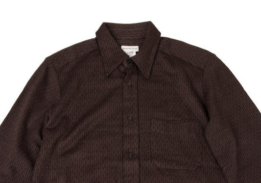 DRIES VAN NOTEN Wool Acrylic Cable Shirt Brown Size 48